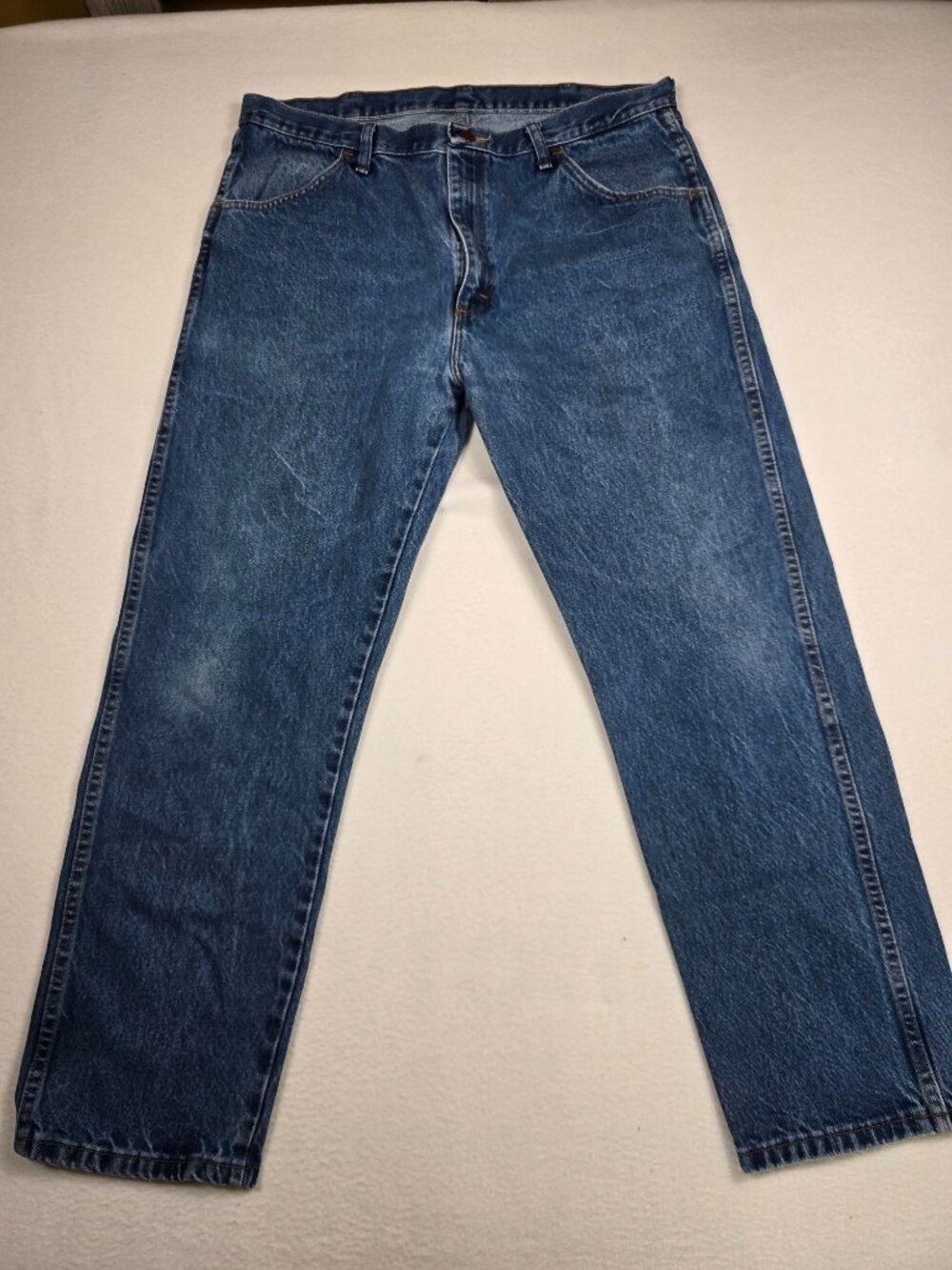 Rustler Mens Blue 38x30 Denim Jeans Straight Fit 100% Cotton